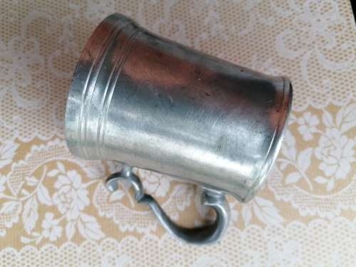 CROWN AND ROSE PEWTER BEER MUG