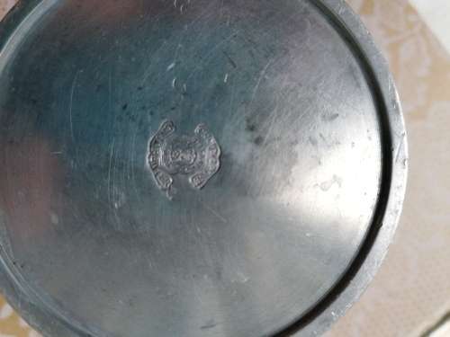CROWN AND ROSE PEWTER BEER MUG