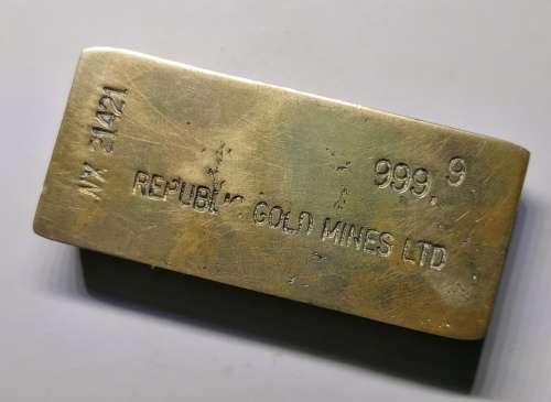WOW!! Original early bar/item!! ~ stamped REPUBLIC GOLD MINES Ltd. NX21421 (ONLY ONE ON BOB)