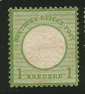 GERMANY 1871-1872  1 KREUZER DARK GREEN MINT                                                   R7600
