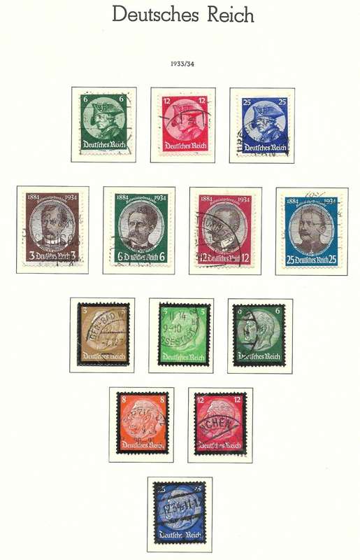 DEUTSCES REICH 1933/4  3 SETS FINE USED