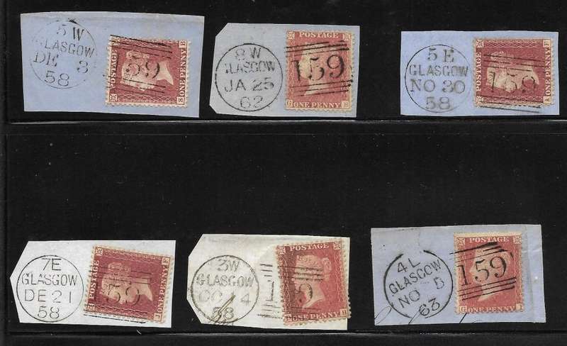 GREAT BRITAIN PENNY REDS  ON PIECE