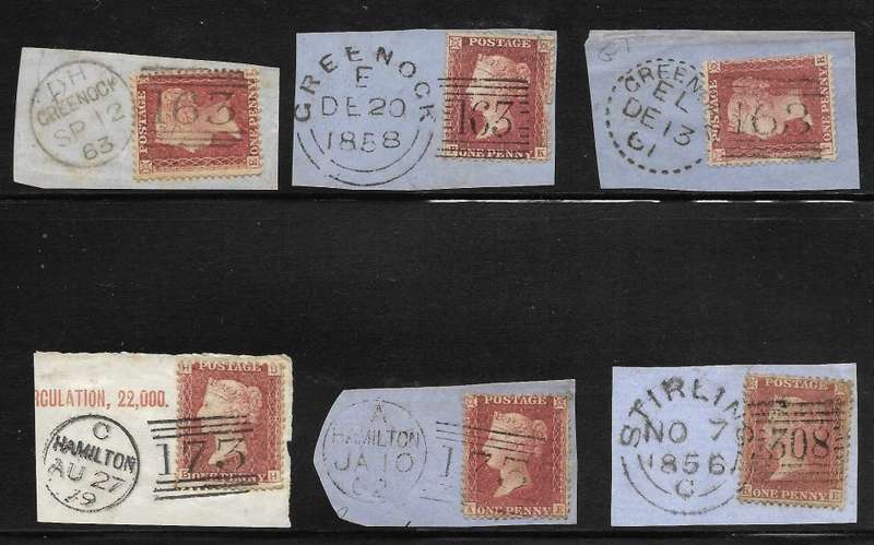 GREAT BRITAIN PENNY REDS  ON PIECE