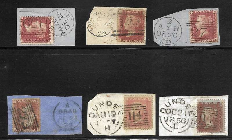 GREAT BRITAIN PENNY REDS  ON PIECE