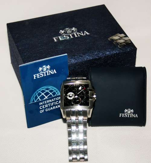 WOW !!! GENUINE MENS FESTINA WATCH WITH CERTIFICATE OF AUTHENTICITY AND ORIGINAL PRESENTATION BOX !!