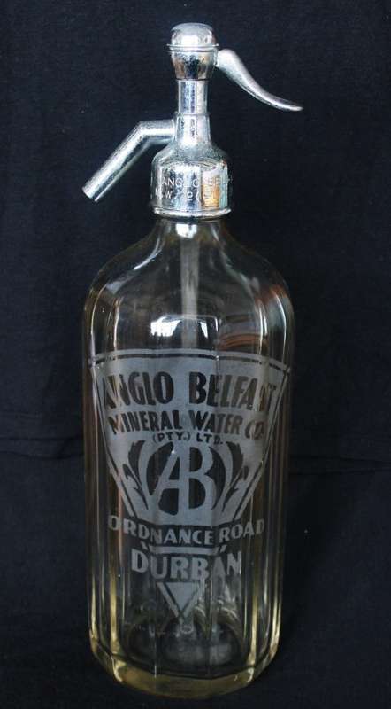 *SODA WATER BOTTLE* WOW VINTAGE ANGLO BELFAST DURBAN GLASS SODA BOTTLE !! LOOK!!!