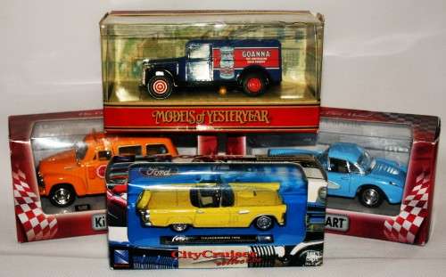 *DIE CAST CARS* WOW ! LOT OF FOUR VINTAGE DIE CAST SCALE MODEL CARS ! LOOK !