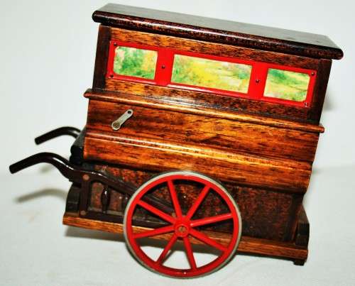 *MUSIC BOX *A RARE WOODEN 1965 STREET ORGAN MUSIC BOX , TALENT OF OLD BOND STREET , MADE IN ENGLAND