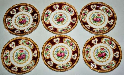 *ROYAL ALBERT* SET OF 6 ROYAL ALBERT LADY HAMILTON SAUCERS IN MINT CONDITION