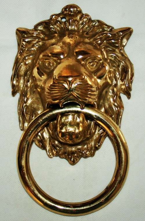 *VICTORIAN*AMAZING LARGE 1.1KG  SOLID BRASS VICTORIAN LION HEAD DOOR KNOCKER