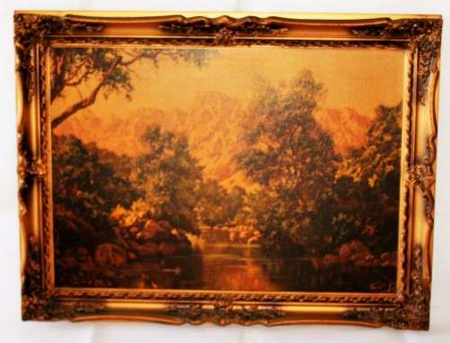 *TINUS DE JONGH*A VERY LARGE TINUS DE JONGH PRINT IN ORIGINAL ORNATE FRAME , VALUE R2500