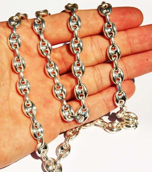 *GUCCI*BULKY STERLING SILVER GUCCI LINK NECKLACE AND MATCHING BRACELET - VALUE R5500.00