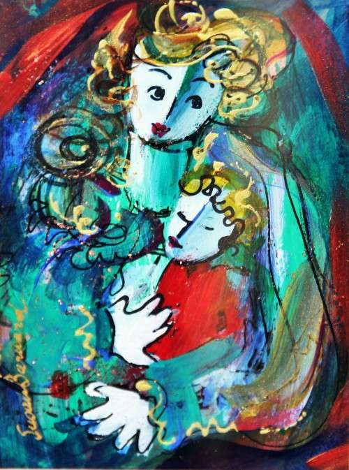 *SUSAN BARNARD* (1952 - 2007) SMALL MIXED MEDIA FRAMED PAINTING BY WELL KNOWS SOUTH AFRICAN ARTIST