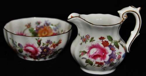 *ROYAL CROWN DERBY*EXTREMELY BEAUTIFUL ROYAL CROWN DERBY PORCELAIN BOWL WITH MATCHING SMALL JUG