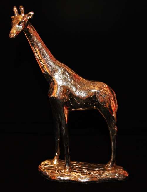 *AFRISILVER*WOW!!STERLING SILVER WAX FILLED AFRISILVER GIRAFFE FIGURINE - VALUE R2750.00