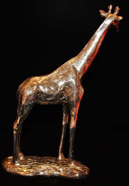 *AFRISILVER*WOW!!STERLING SILVER WAX FILLED AFRISILVER GIRAFFE FIGURINE - VALUE R2750.00