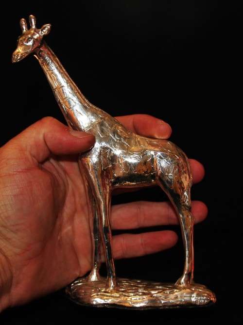 *AFRISILVER*WOW!!STERLING SILVER WAX FILLED AFRISILVER GIRAFFE FIGURINE - VALUE R2750.00