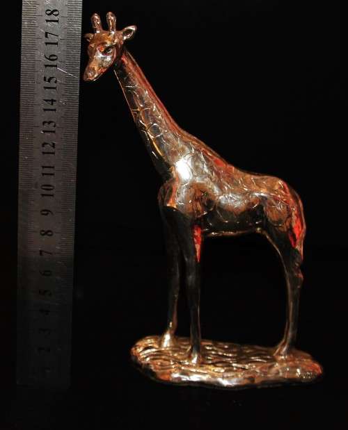 *AFRISILVER*WOW!!STERLING SILVER WAX FILLED AFRISILVER GIRAFFE FIGURINE - VALUE R2750.00