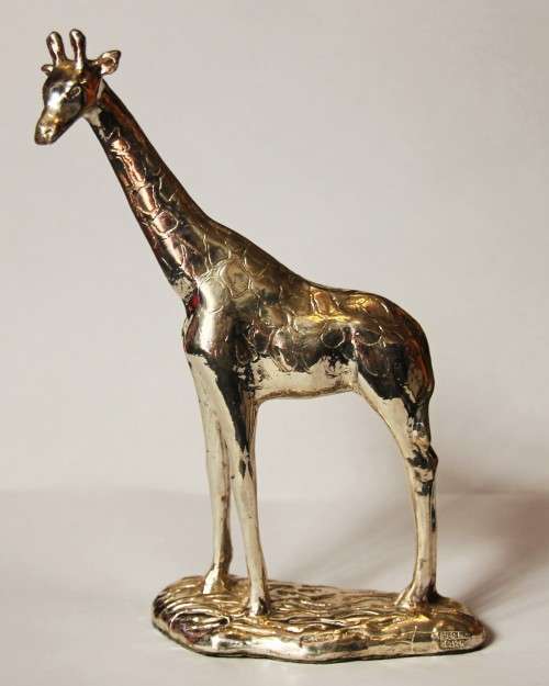 *AFRISILVER*WOW!!STERLING SILVER WAX FILLED AFRISILVER GIRAFFE FIGURINE - VALUE R2750.00