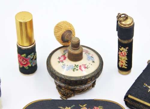 *PETITE POINT*VINTAGE COLLECTION OF PETITE POINT EMBROIDERY ITEMS ! ONE BID FOR ALL !!!