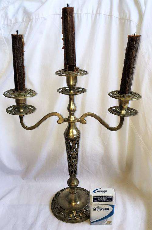STUNNING ORNATE CANDELABRA !35CM TALL !