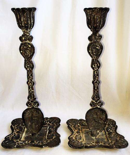PAIR OF VINTAGE ORNATE CANDELABRAS/CANDLE HOLDERS !EACH 23CM TALL