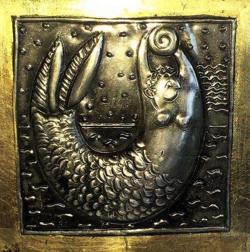 WOW ! FAMOUS SOUTH AFRICAN CERAMIC ARTIST SIGNED PEWTER ARTWORK( UNFRAMED ) DATED 2003