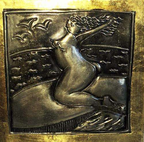 WOW ! FAMOUS SOUTH AFRICAN CERAMIC ARTIST SIGNED PEWTER ARTWORK( UNFRAMED ) DATED 2003