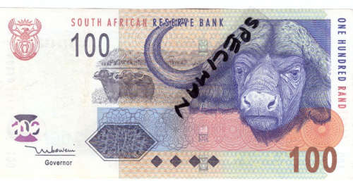 T T MBOWENI ONE HUNDRED RAND SOUTH AFRICAN BANK NOTE 2nd ISSUE DOUBLE AA SERIES