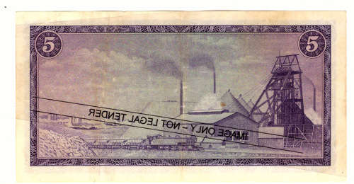 T W DE JONGH FIVE RAND 3rd ISSUE SOUTH AFRICAN BANK NOTE