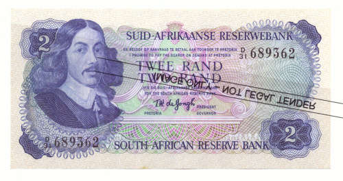 T W DE JONGH  2nd ISSUE FULL SE SOUTH AFRICAN BANK NOTES