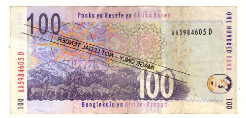 GILL MARCUS 1st ISSUE R100 DOUBLE AA SOUTH AFRICAN BANK NOTE