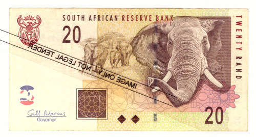 GILL MARCUS 1st ISSUE R20 DOUBLE AA SOUTH AFRICAN BANK NOTE