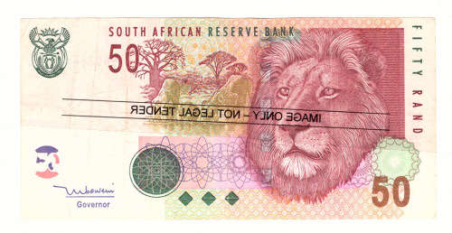 T T MBOWENI R50 RAND SOUTH AFRICAN BANK NOTE 2nd ISSUE DOUBLE AA