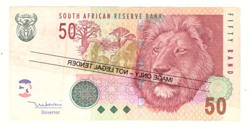 T T MBOWENI R50 RAND SOUTH AFRICAN BANK NOTE 2nd ISSUE DOUBLE AA