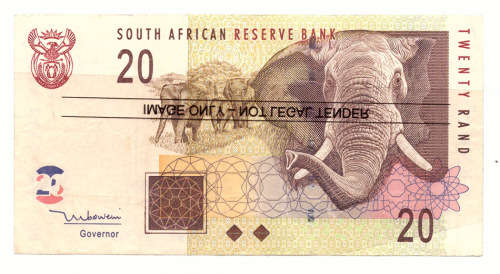 T T MBOWENI R20 RAND SOUTH AFRICAN BANK NOTE 2nd ISSUE DOUBLE AA