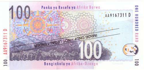 T T MBOWENI ONE HUNDRED RAND SOUTH AFRICAN BANK NOTE 2nd ISSUE DOUBLE AA SERIES