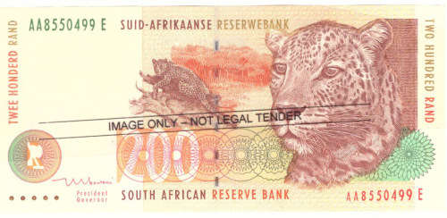 T T MBOWENI R200 RAND SOUTH AFRICAN BANK NOTE 1st ISSUE DOUBLE AA