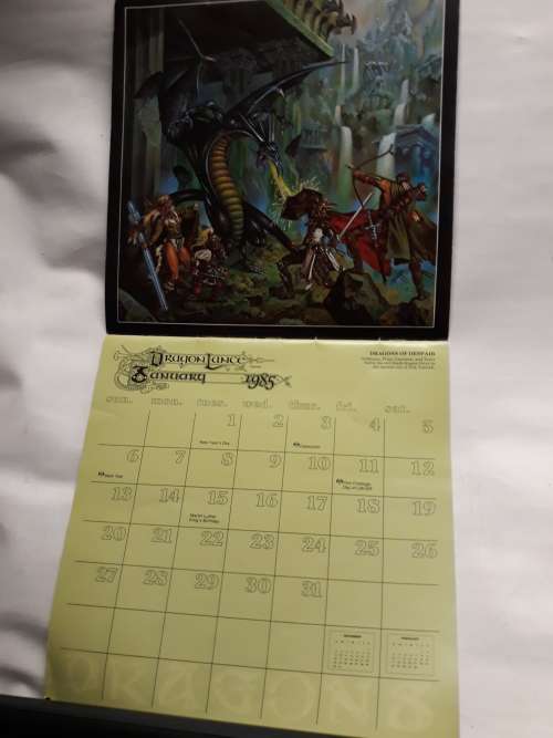 1985 Dragon Lance Calandar