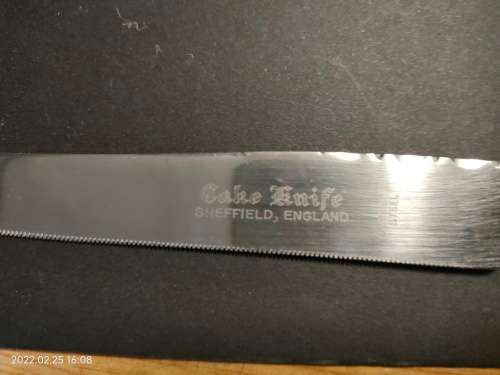 Sterling Silver Handle on Cake knife. Blade is  stainless steel.