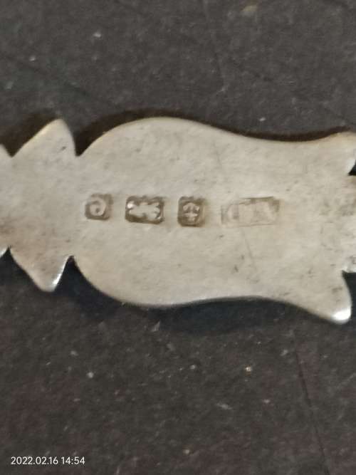 Vintage hallmark silver sugar spoon