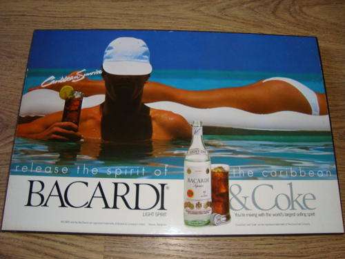 BACARDI ADVERTISING SIGNAGE ON BOARD