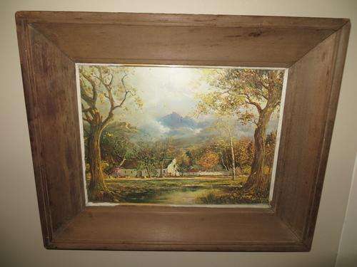 GABRIEL DE JONGH "FALLING LEAVES" OLD FRAMED PRINT