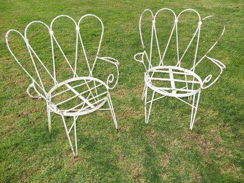 Pair of Vintage French Wrought Iron Garden Chairs...Stunning and Rare!!