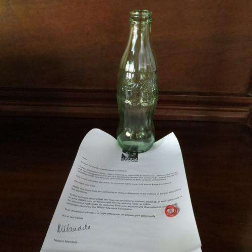 46664 HIV/AIDS Nelson Mandela Message in a Coca Cola Bottle