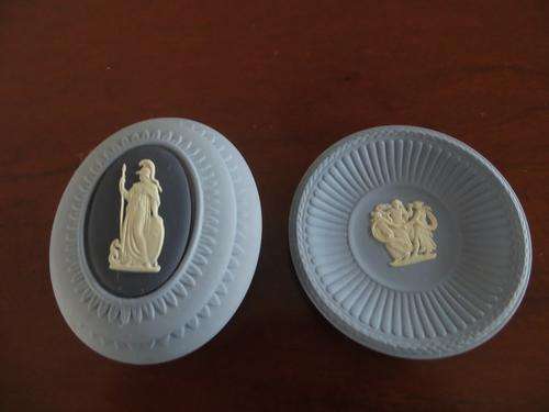 Wedgwood Jasperware Vibrant Blue Vanity Trinket Dish and Trinket box