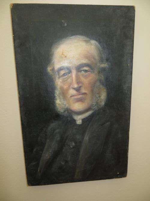 ANTIQUE OIL CANVAS 19TH CENTURY PORTRAIT OF A CLERICAL GENTLEMAN...STUNNING PIECE OF HISTORY