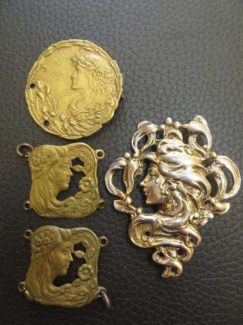 VINTAGE ART NOUVEAU STYLE METAL JEWELRY JOBLOT