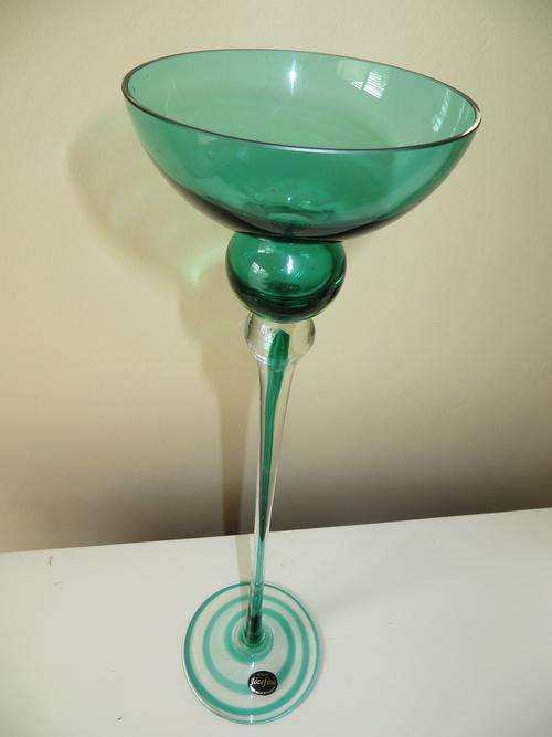 Jozefina Krosno glass candle holder  (mouthblown/handmade in Krosno, Poland)
