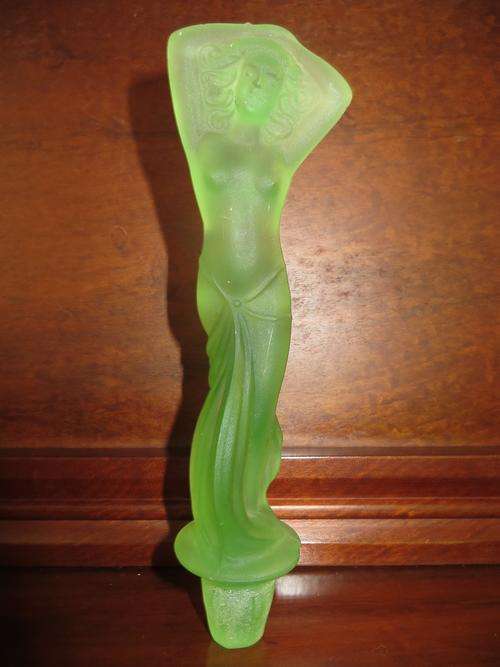 ART DECO GLASS DANCING GIRL FIGURE FOR THE FLOWER FROG CENTREPIECE
